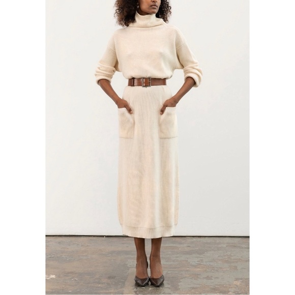Mara Hoffman Maxi Off-White Elsa Sweater Dress - Picture 1 of 8